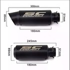 Sc Slip-on 51mm Universal Motorcycle Exhaust Muffler Pipe Tail Tips Black silver
