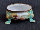 Antique 18th Century Bilston Enamel Salt - Battersea Enamel Pin Dish