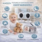 Digital Baby Monitor With 2 Cameras Split Screen Night Vision Two-way Audio 