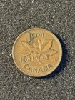 1941 1 Cent Canada Coin Small Cent Canadian King George Vi Wwii Era Coin