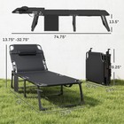 Outsunny Folding Chaise Lounge Chair Outdoor Set Of 2 W  Cushion  Dark Gray
