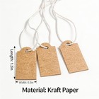 300 Pcs Small Price Tags With Elastic String  Brown Kraft Jewelry Tags For 