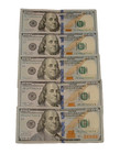  500 Face Value Us Currency Five  100 Dollar Bills Genuine Federal Reserve Notes