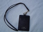 Authentic Coach Brown And Black Signature Coated Canvas Lanyard Id  Holder  Vgc