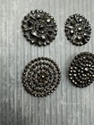 Vintage Antique Victorian Cut Steel Shank Button   Parts Lot Art Nouveau