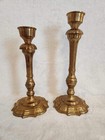 Pair Of 2 Mid Century  Solid Brass Candle Sticks Holders 13    11    Tall