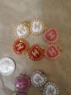 Lot Of 12 22mm  Stamped  Button Zipper Designer Button  Chanel Charm 