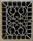 Antique Nickle-plated Cast Iron Louvered Heat Register W  Raised Grill Grate