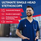 Single Head Lightweight Stethoscope Latex Free Black Medical Nurse Tool