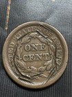 1853 Large Cent  Braided Hair Type  Nice Details  Damaged Reverse  99c Shipping