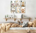 6pcs Boho Baby Animals Wall Art Jungle Safari Canvas Paintings Cute Giraffe E   