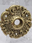Vintage Victorian Brass Rosette Door Knob Plate Set Ornate Baroque Old Rare Htf