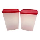 Tupperware Square Round Freezer Safe Containers 6 Cup Set Of 2 Red