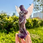 5 5  Natural Dream Amethyst Angel Skull Quartz Crystal Carved Reiki Healing 1pc