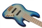 Swing Jazz Deluxe 5 Aqua Quilted 5string Electric Jazz Bass Guitar Blue Burst