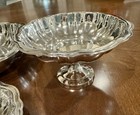 Wm A Rogers Set Of 3 Silver Plate Scalloped Serving  candy Dish  footed Compote 
