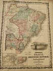 Brazil  Argentina Etc   Johnson Map Ca 1861 Colored 15x18 Inches