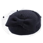 Women Dress Fascinator Wool Felt Pillbox Hat Party Wedding Bow Veil A080 Style
