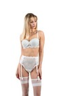 Kissive Sofia Sexy Female Bra High Waist Panty Garter Set Women s Lingerie Cream