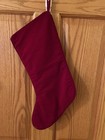 Vintage Needlepoint Christmas Stocking With Deep Red Velvet Backing Cat Watching