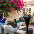 Tiki Island King Black Steel Citronella 65  Garden Torch Weather Resistant