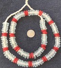  Ghana Transparent Rondelle Mix Krobo Recycled Glass African Trade Beads-ghana