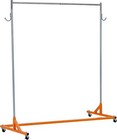 Heavy Duty Commercial Grade Single Bar Z Rack Clothing Garment Clothes Rolling