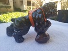  Orange brown Football Dog Figurines   Approx 6in X 5 In High  
