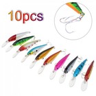 10 Pcs Premium Floating Crank Bait Minnow Fishing Lure Set Floating Minnow Bait