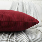 Burgundy Red Chenille Throw Pillow Covers 20x20 Inch With Triple Buttons  Soft F