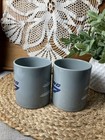 Vintage Boeing 767 Coffee Mugs Set Of 2 Gray Airplane Aviation Collectible