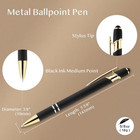 12 Pack Black Gold Ballpoint Pen With Stylus Tip 1 0 Mm Black Ink Smooth Writing