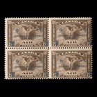 Canada Kgv 1932 Sc C4 Surcharge Overprint Mnh Block Airmail Stamps Cv 240