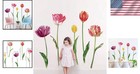 Garden Tulip Flowers Stickers - Bedroom Wall Art Decals