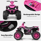 Kids Electric Atv 12v Battery Powered Led Lights Pink Ride On Car Costzon W Led