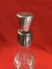 Vintage Art Deco Glass Decantor With Sterling Silver Overlay