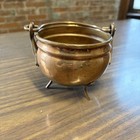 Vintage Antique 3 Legged Copper Cauldron Planter Pot Witch Decor