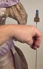 Ornate Victorian 19th C Blue Glass Bead Hatpin Hat Pin In Grape Pattern 10 1 2  
