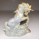 Vintage Pearlized Iridescent Unicorn Glossy Porcelain Ceramic Opalescent Figure