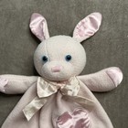 Dakin Baby Pink Bunny Rabbit Lovey Security Blanket Satin Trim Heart Plush Vtg