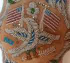 Rare   Antique Native American Indian Iroquois  Beaded Pillow  patriotic  1901