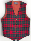 Vtg Pendleton Wool Plaid Vest Men 36 Small Waistcoat Red Blue Green Tartan Gilet