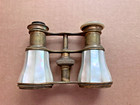 Vintage Antique Lemaire Paris Opera Glasses Mother Of Pearl   Brass As-is  read 