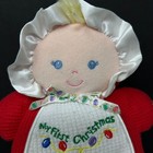 Soft Dreams My First Christmas Baby Doll Plush Red Thermal Waffle Weave Rattle 