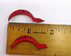 2 Vintage Tobacco Tags Red Sickle Crescent Tin Old Tobacciana Advertising Tabs