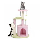 Indoor 33  Cat Tree Tower With Cat Scratching Post Condo 2-toy Balls Pink House