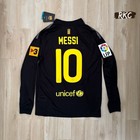Barcelona 2011 12 Away Black Long Sleeve Retro Soccer Jersey Messi  10