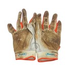 Jeremy Pena Houston Astros Game Used Franklin Batting Gloves White Gold Orange