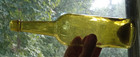 1860 Beautiful Yellow Citron Dyottville Glass Works 3 Pc Mold Whiskey Bottle