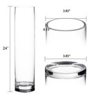 Craft And Party Cylinder Glass Vase 6 Pack 24 Inch Clear 4 Inch Diameter